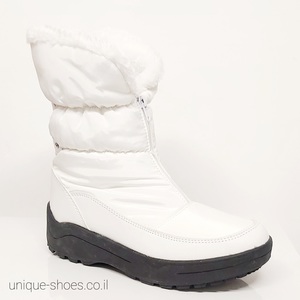 מגפי פוך ניילון עם פרווה בצבע לבן | 36-41 | UNIQUE SHOES