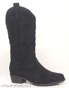 מגפי בוקרים לנשים דמוי זמש בצבע שחור | 36-41 | BIANKA