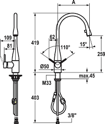ברז מטבח נשלף נירוסטה דגם איב KWC