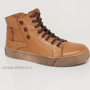 נעליים גבוהות מעור בצבע קאמל | 36-41 | FREEFOOT