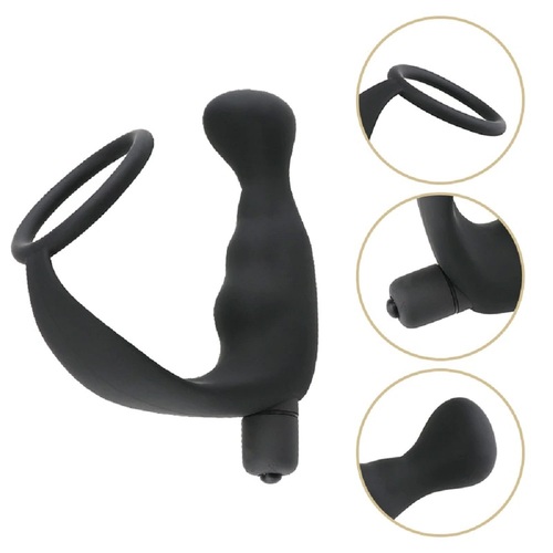 פלאג אנאלי רוטט לפרוסטטה לגבר עם טבעת הידוק