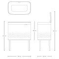 BO סל כביסה לבן מחולק 45+45 ליטר Brabantia  