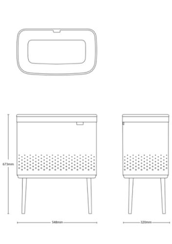 BO סל כביסה 60 ליטר , שחור מט Brabantia 