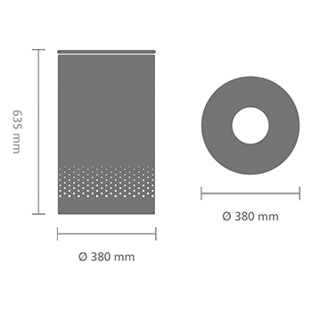 סל כביסה 60 ליטר, שחור מכסה שעם Brabantia