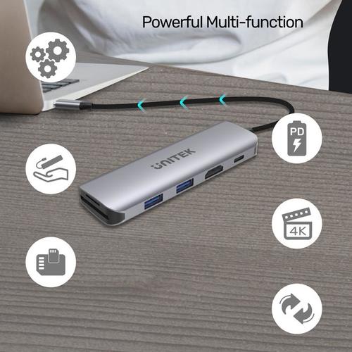 תחנת עגינה uHUB P5+ 6-in-1 USB-C Hub with HDMI H1107D