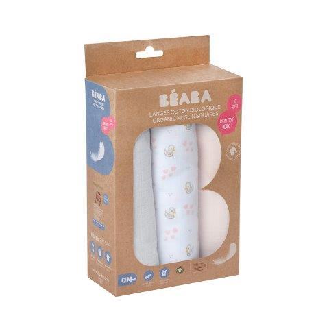 סט חיתולי טטרה מבד אורגני (אפור ורוד) ענקיים