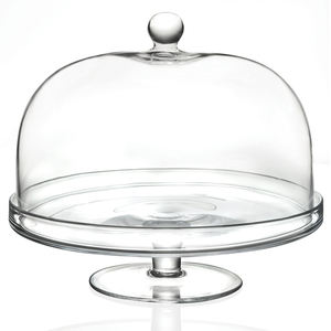 מעמד לעוגה על רגל + מכסה כיפה מעוגל קריסטל 29.5 ס"מ דגם אלזה RCR איטליה