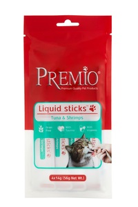 פרמיו חטיף נוזלי טונה ושרימפס. מבצע!!! 5 ב 50 ש"ח. ניתן לערבב טעמים.