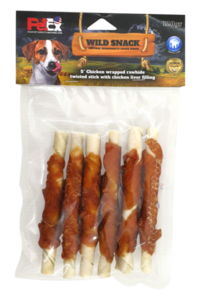 עצמות רול עור בקר מצופות עוף 120 גר