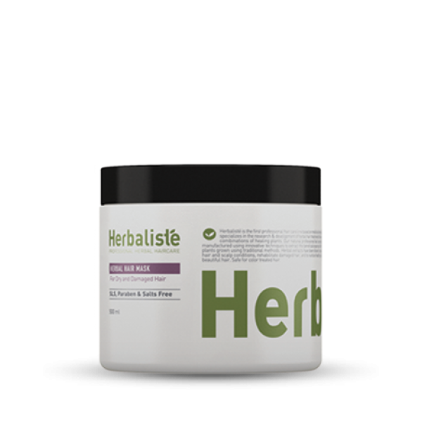 הרבליסטה מסכה צמחית ללא מלחים לטיפול ושיקום שיער עבה פגום 500 מל