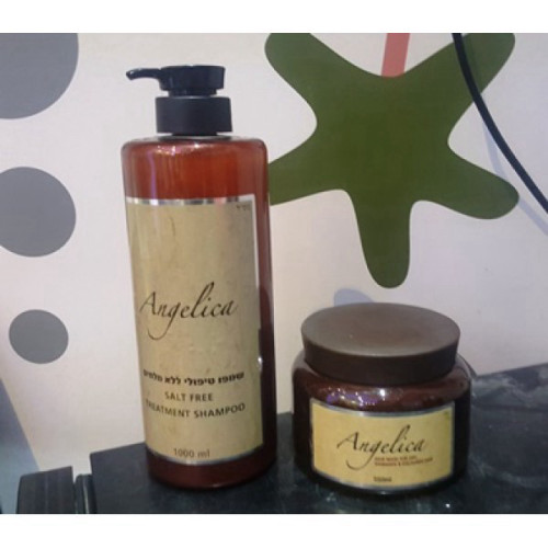 שמפו ללא מלחים ומסכה ללא מלחים אנג'ליקה ANGELICA