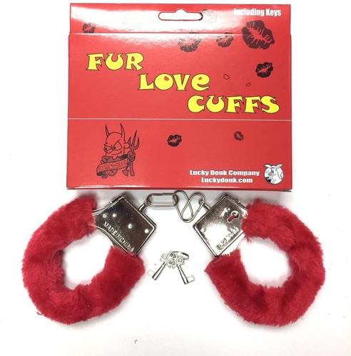 אזיקים לידיים עם פרווה אדומה