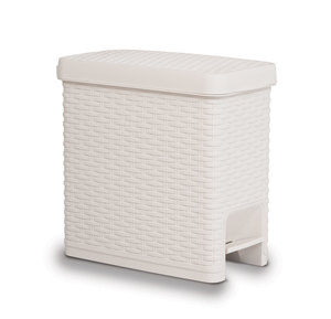 פח אשפה מלבני – צבע לבן