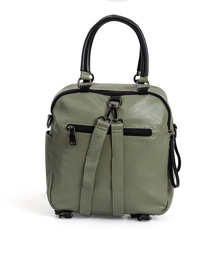 תיק גב רוכסנים בצבע ירוק | JENICE