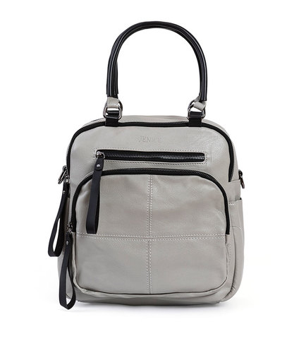 תיק גב רוכסנים בצבע אפור | JENICE