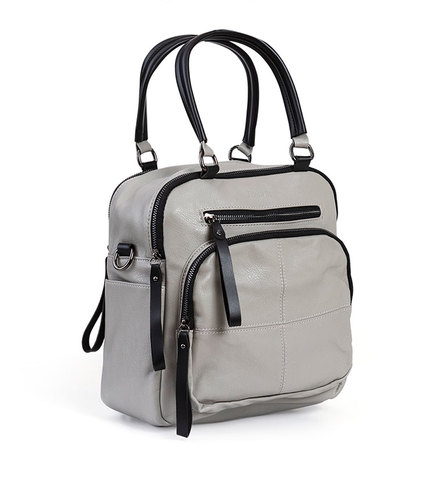 תיק גב רוכסנים בצבע אפור | JENICE