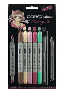 סט 5 טושים + ליינר קופיק בגווני מנגה 3