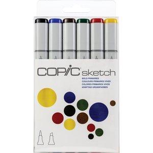 סט 6 טושים קופיק סקץ' בגווני יסוד חזקים