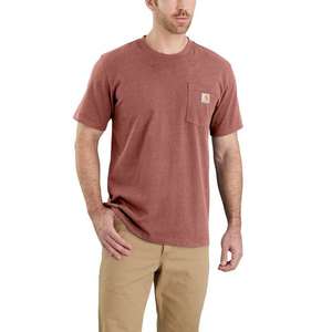 חולצת טי עם כיס לעבודה K87 צבע אדום-חום מושלג ®Carhartt 