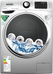 מכונת כביסה 9 ק''ג כסוף SUZUKI ENERGY