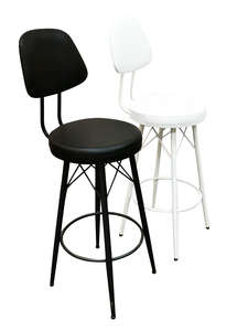 כסא בר מתכת גב מרופד STOOL 