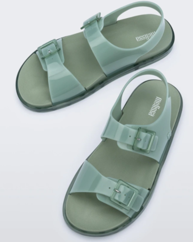 סנדלים עם אבזמים של מליסה בצבע ירוק מנטה | 35-42 | Melissa Wide Sandal 32945