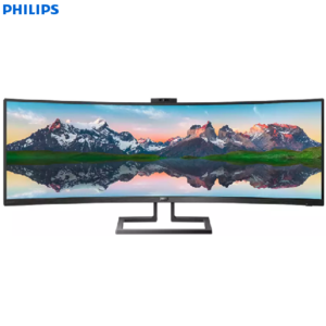 מסך 43 אינטש קעור אולטרה רחב Philips 439P9H, יחס תצוגה 32:10, מצלמה ורמקולים