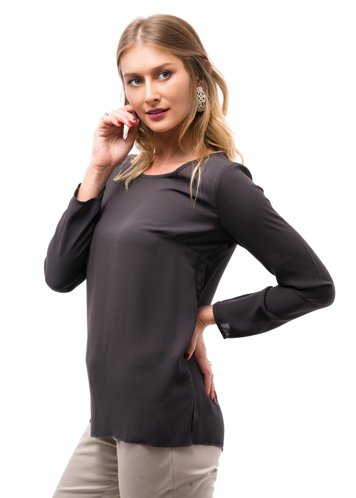 חולצת נשים שיפון אפורה