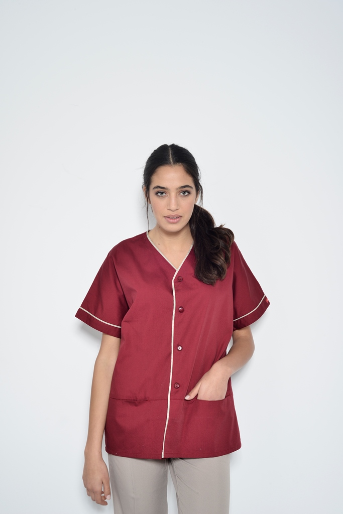 טוניקה בורדו עם קישוט בז