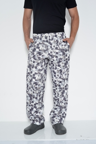 מכנס טבח מודפס מרובעים