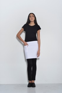 סינר קצר לבן עם סגירת וולקור