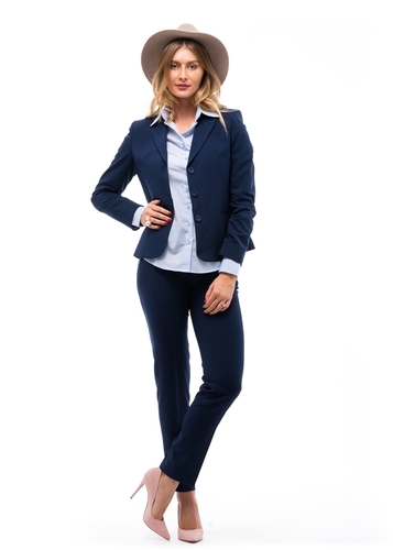 מכנס נשים מחויט כחול מרין