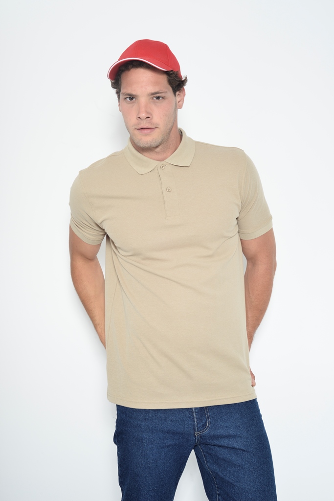 חולצת פולו גבר חאקי