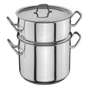 סיר קוסקוס + מסננת ומכסה 35 ס"מ, גובה 15 ס"מ 15 ליטר נירוסטה 18/10 מתאים לאינדוקציה