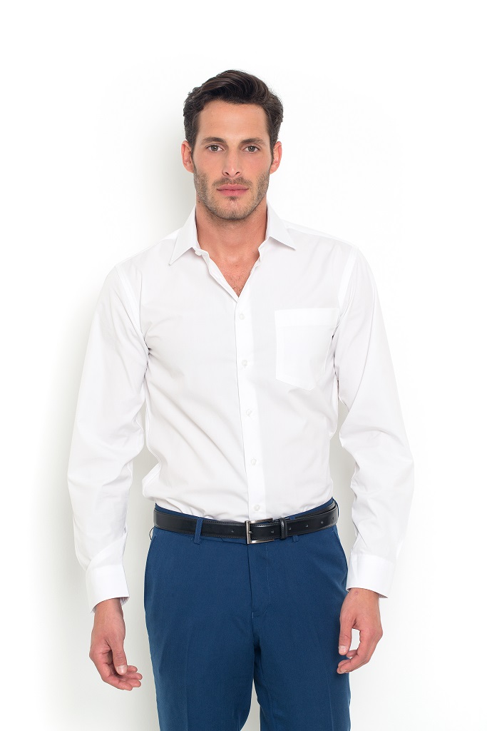 חולצת גבר קלאסית   לבנה