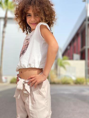 חולצה עם גומי במכפלת ודפוס