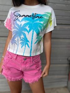 חולצה קרופ עם דפוס