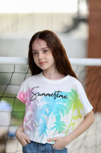 חולצה קרופ עם דפוס