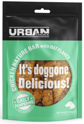 אורבן צ'ויס חטיף עוף עם שיבולת שועל לכלב 90 גרם