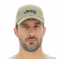 J101008 כובע מצחייה רקמת "JEEP & 7-SLOT GRILLE" צבע צבאי-שקד Jeep® COLLECTION