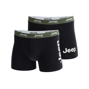 בוקסר גברים Jeep® לגברים לוגו אופקי&אנכי צבע שחור-זית (מארז 2 יחידות) Jeep® COLLECTION