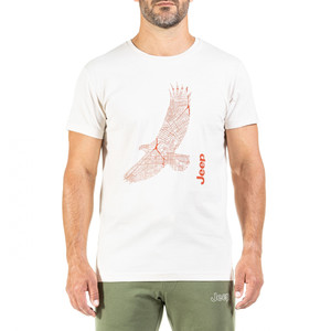 J101874 - טי שירט גברים Jeep® EAGLE CITY MAP PRINT צבע לבן Jeep® COLLECTION