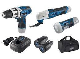 סט מברגה, פנס ומולטיטול נטענת ליטיום מבית Scheppach דגם LION12.0