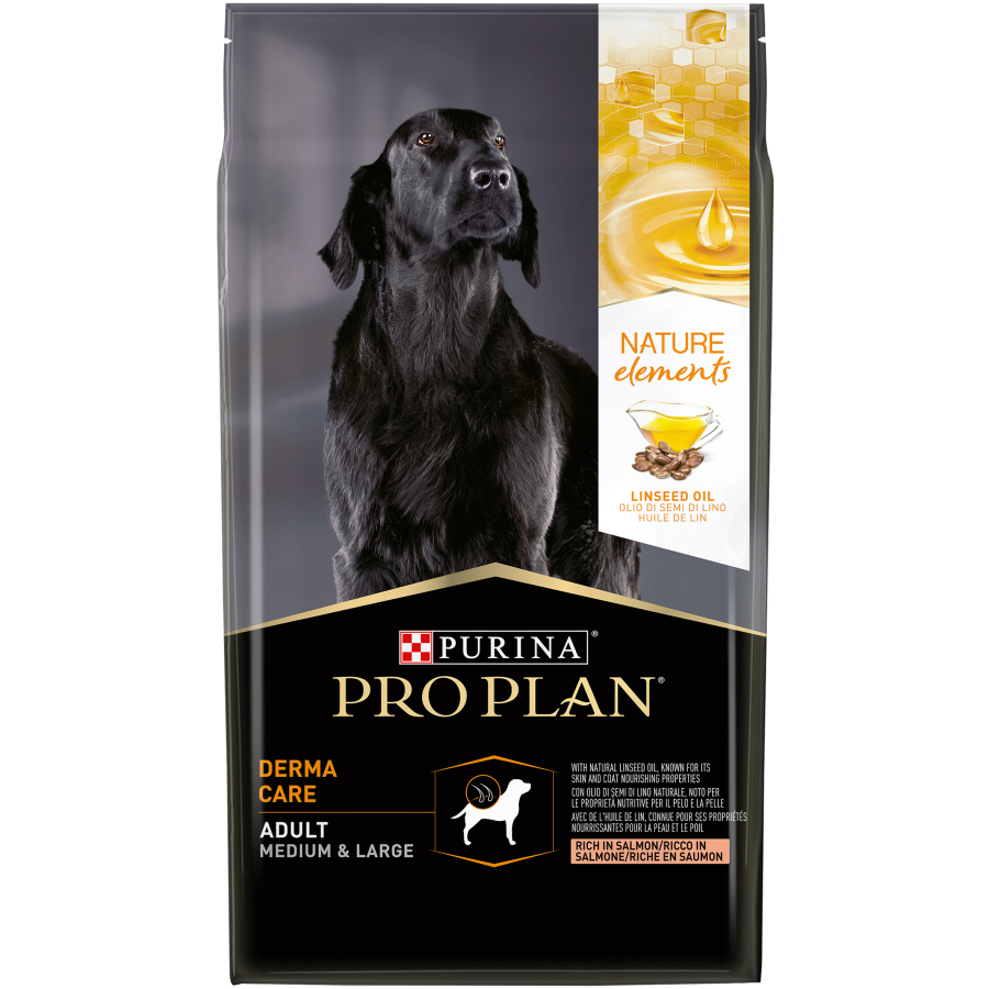 פרו פלאן NATURE ELEMENTS בוגר גזע בינוני/גדול סלמון ופשתן