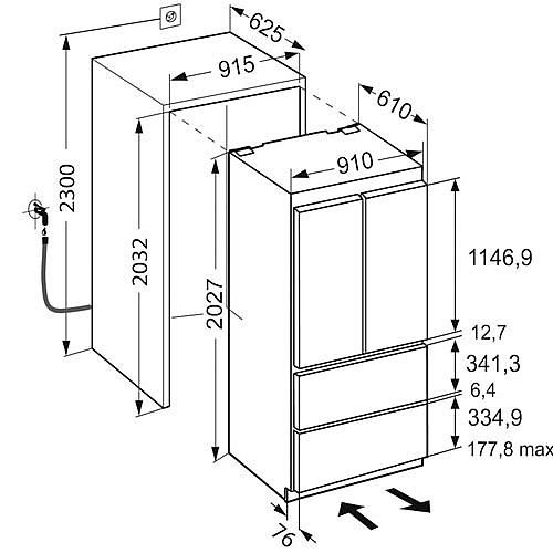 מקרר אינטגרלי 90 ס