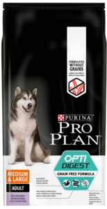 מזון יבש פרו פלאן OPTI DIGEST לכלבים בוגרים מגזע גדול בטעם הודו ללא דגנים 12 ק"ג