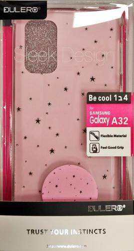 כיסוי סיליקון למכשירי Galaxy A32 בעיצוב כוכבים עם תופסן תואם