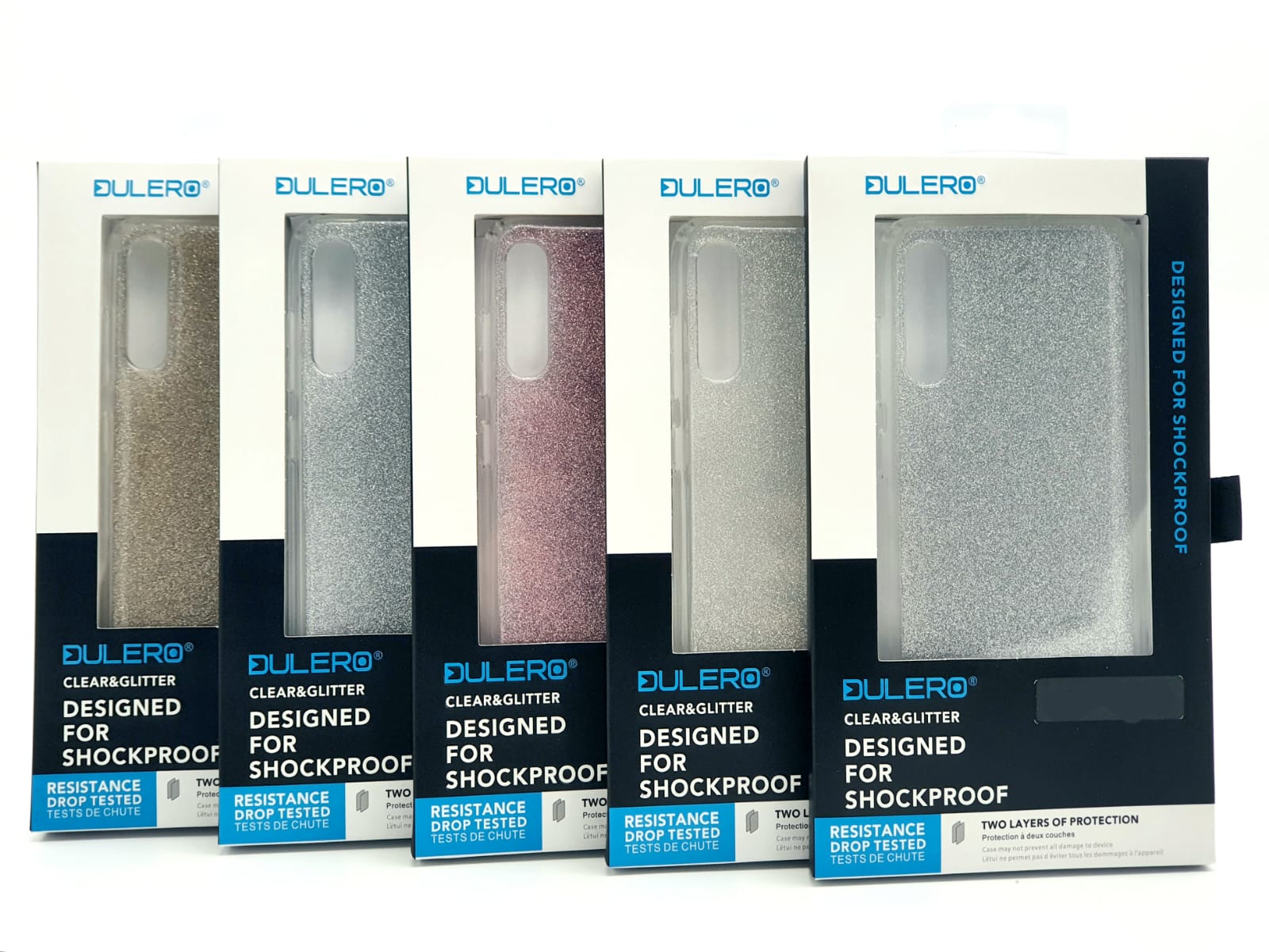 כיסוי סיליקון של חברת Dulero למכשירי Galaxy S21 Plus עם נצנצים בצבע יהלומים