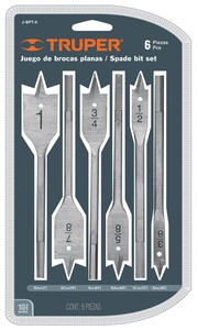6 יחידות מקדחי פרפר במבחר מידות המיועדים לעץ שטוח ! של חברת Truper הידועה.