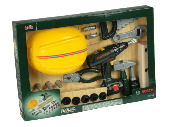 סט כלי עבודה+מברגה+קסדה – בוש